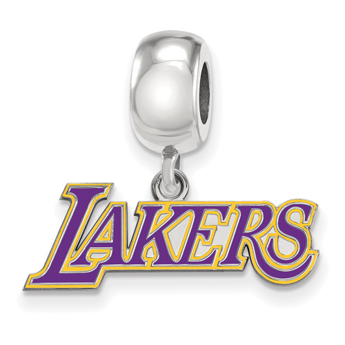 Sterling Silver Los Angeles Lakers Small Dangle Bead