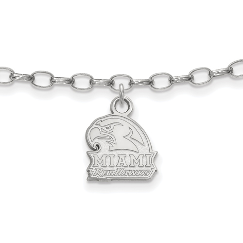 Sterling Silver 9in Miami University Anklet