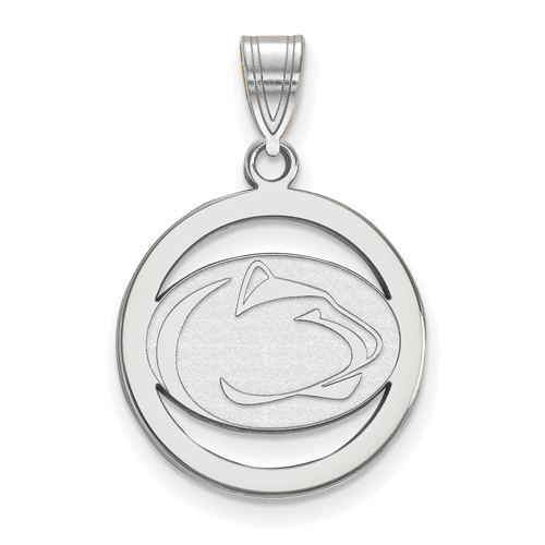 Sterling Silver 5/8in Penn State University Pendant in Circle
