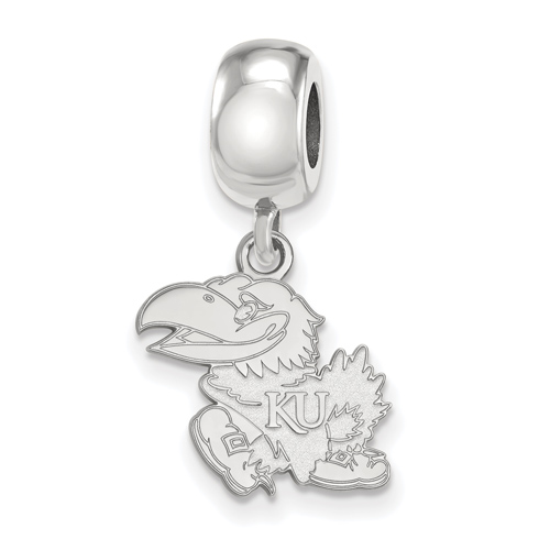 Sterling Silver University of Kansas Jayhawk Small Dangle Bead