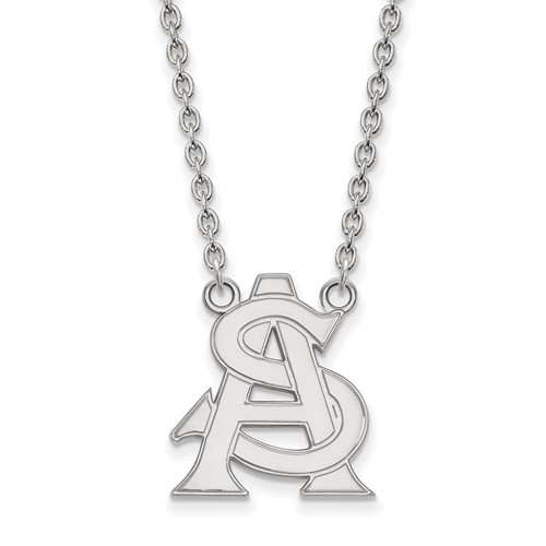 Arizona State University AS Necklace 3/4in 10k White Gold
