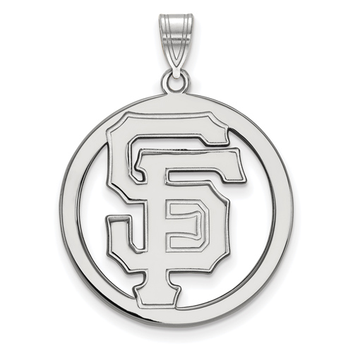 Sterling Silver 1in San Francisco Giants Round Pendant