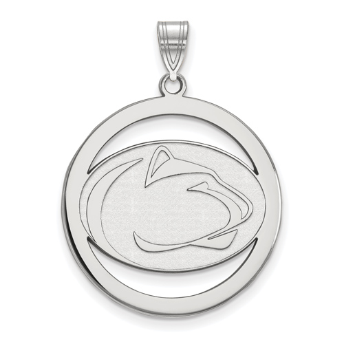 Sterling Silver 1in Penn State University Logo Pendant in Circle