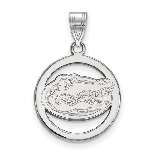 Sterling Silver 5/8in University of Florida Pendant in Circle