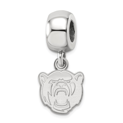 Sterling Silver Baylor University Bear Head XS Dangle Bead