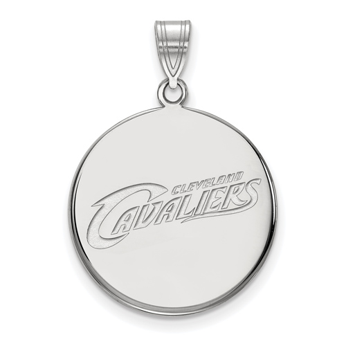 Sterling Silver 3/4in Round Cleveland Cavaliers Pendant