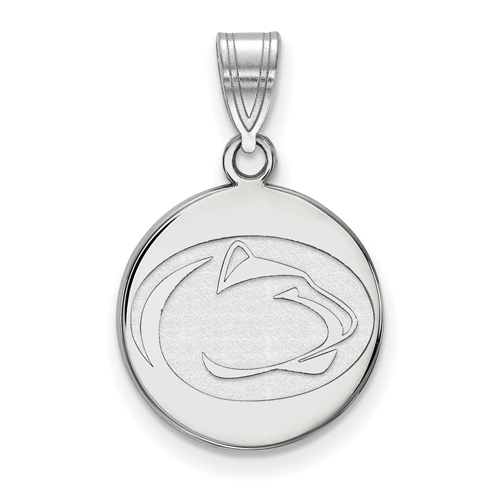 Sterling Silver 5/8in Penn State University Disc Pendant