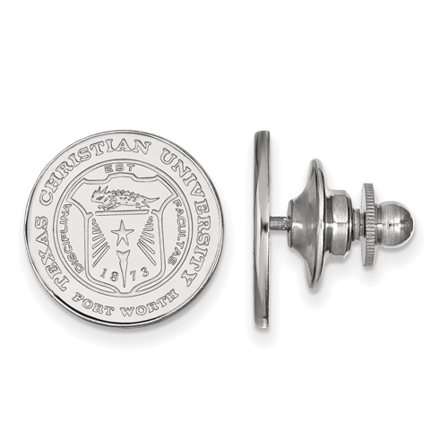 Sterling Silver Texas Christian University Crest Lapel Pin