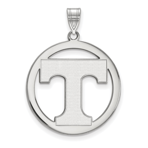 Sterling Silver 1in University of Tennessee Logo Pendant in Circle SS034UTN