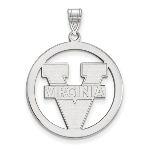 Sterling Silver 1in University of Virginia Logo Pendant in Circle