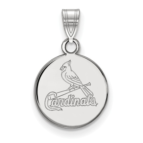 10kt White Gold 1/2in St. Louis Cardinals Disc Pendant