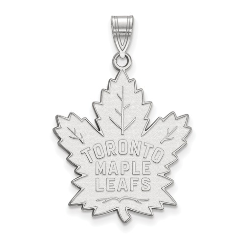 14k White Gold Toronto Maple Leafs Pendant 1in