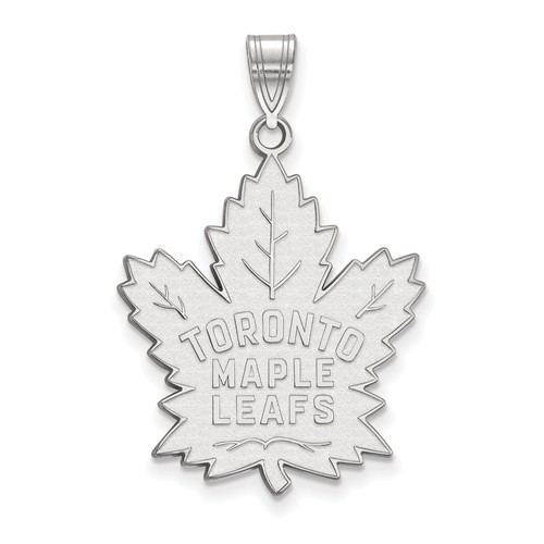 10k White Gold Toronto Maple Leafs Pendant 1in