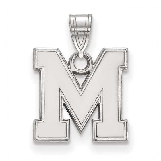 Sterling Silver University of Memphis M Pendant 1/2in