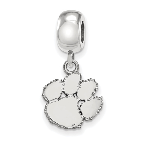 Sterling Silver Clemson University Oval Dangle Bead Charm