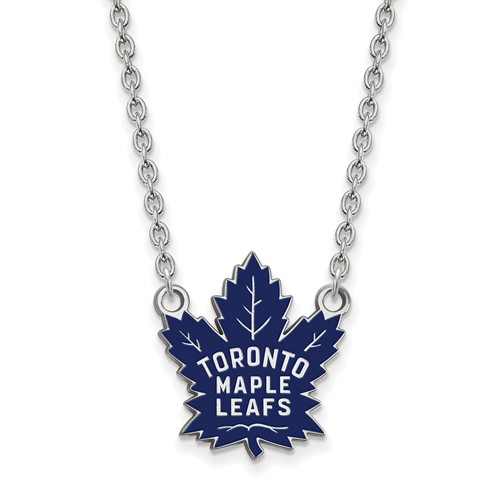 Sterling Silver Toronto Maple Leafs Enamel Necklace