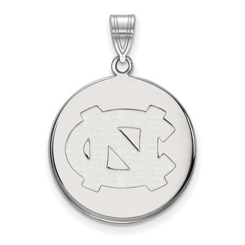 Sterling Silver 3/4in University of North Carolina NC Disc Pendant