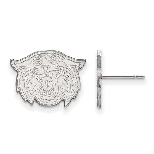 Villanova University Wildcat Small Post Earrings 10k White Gold