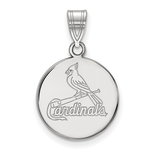Sterling Silver 5/8in St. Louis Cardinals Disc Pendant