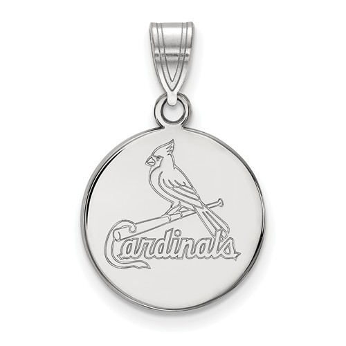 14kt White Gold 5/8in St. Louis Cardinals Disc Pendant