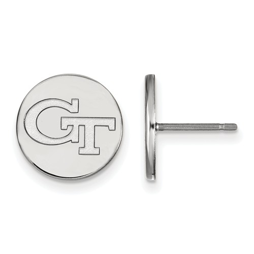 Georgia Tech Small Disc Earrings Sterling Silver