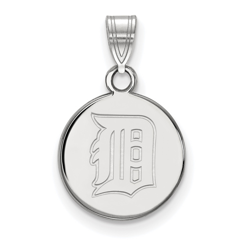 14kt White Gold 1/2in Detroit Tigers Disc Pendant