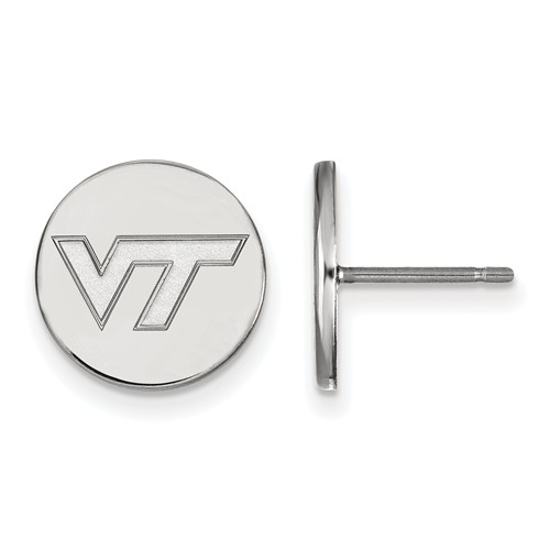 Sterling Silver Virginia Tech Small Disc Earrings