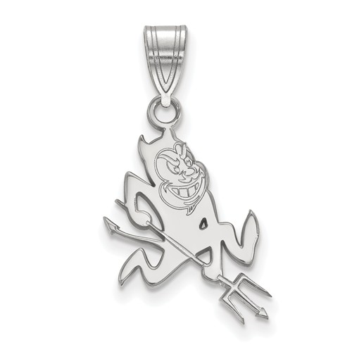 Arizona State University Sun Devil Pendant 3/4in Sterling Silver
