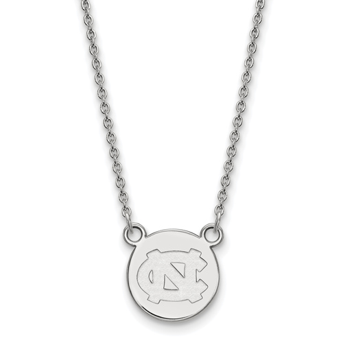 Silver 1/2in University of North Carolina NC Pendant with 18in Chain