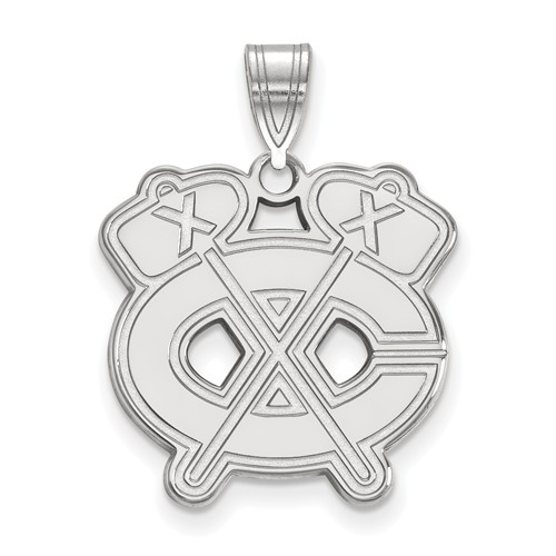 Chicago Blackhawks Tomahawks Pendant 3/4in Sterling Silver