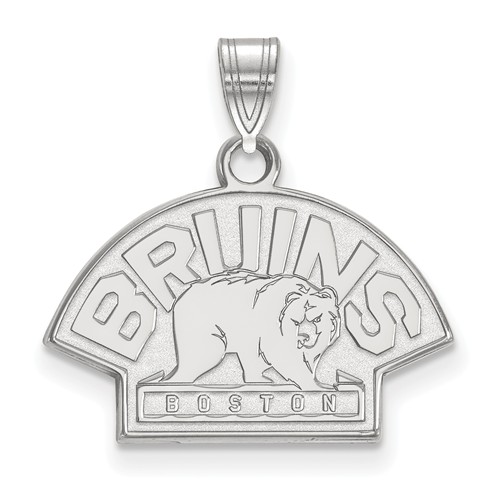 Sterling Silver 5/8in Boston Bruins Bear Pendant