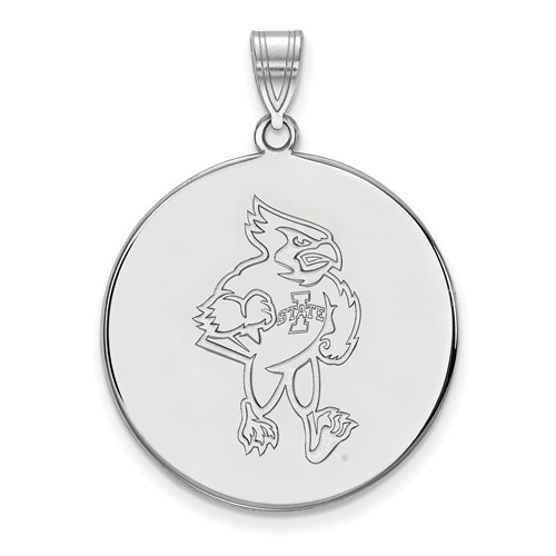 Sterling Silver 1inIowa State University Round Pendant