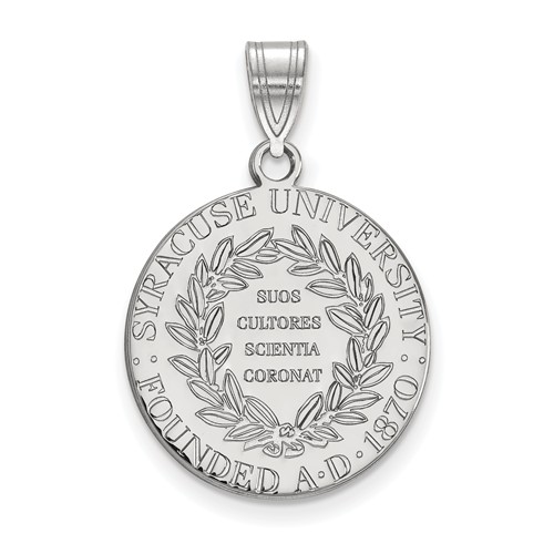 Syracuse University Crest Pendant 3/4in Sterling Silver