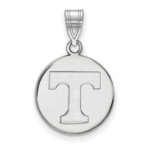 14kt White Gold 5/8in University of Tennessee T Disc Pendant