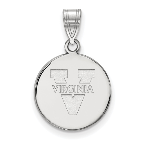 Sterling Silver 5/8in University of Virginia Disc Pendant