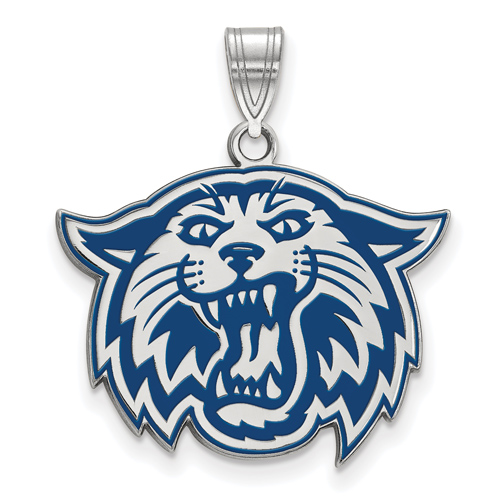 Villanova University Wildcat Enamel Pendant 5/8in Sterling Silver