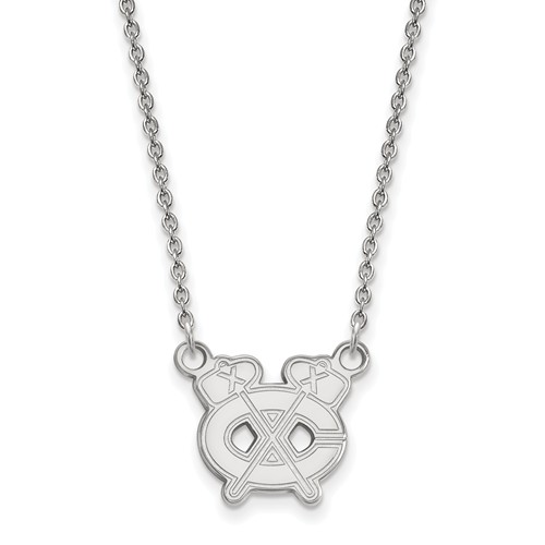 Chicago Blackhawks C Logo Necklace Sterling Silver