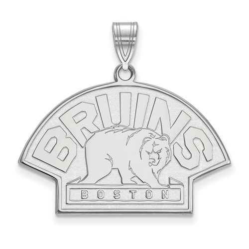 10k White Gold 3/4in Boston Bruins Bear Pendant