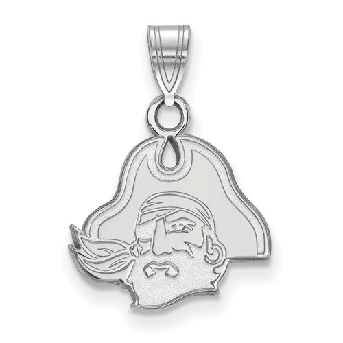 East Carolina University Pirates Pendant 1/2in Sterling Silver