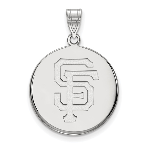 Sterling Silver 3/4in San Francisco Giants Disc Pendant