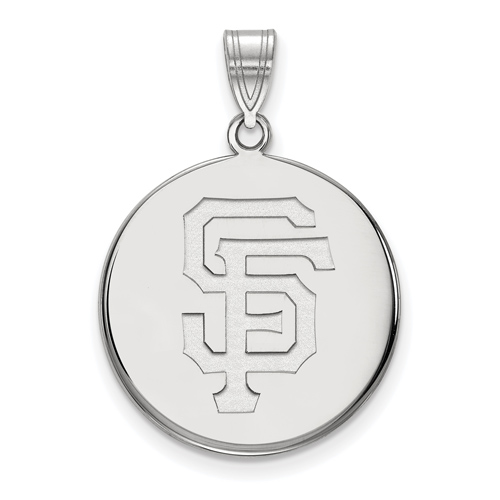 10kt White Gold 3/4in San Francisco Giants Disc Pendant
