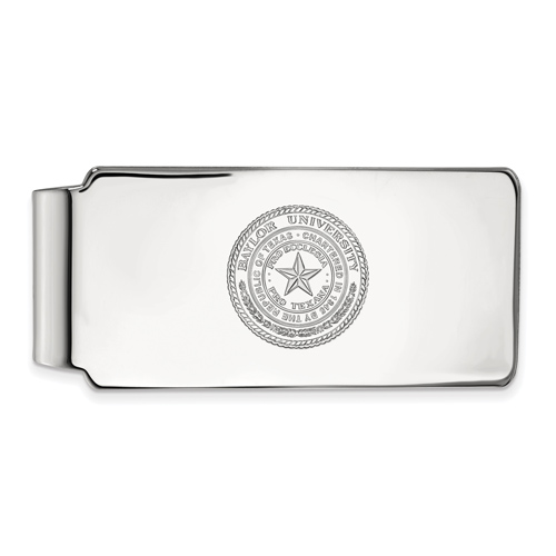 10k White Gold Baylor University Seal Money Clip