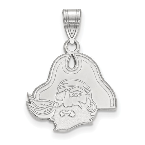 East Carolina University Pirate Pendant 5/8in 14k White Gold