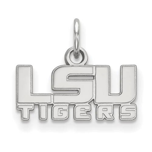 10kt White Gold 3/8in Louisiana State University LSU TIGERS Pendant