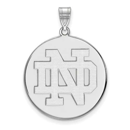 Sterling Silver 1in University of Notre Dame Round Logo  Pendant
