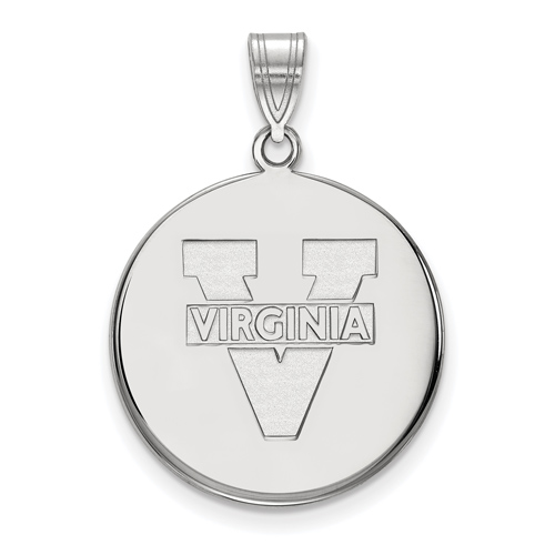 Sterling Silver 3/4in University of Virginia Disc Pendant