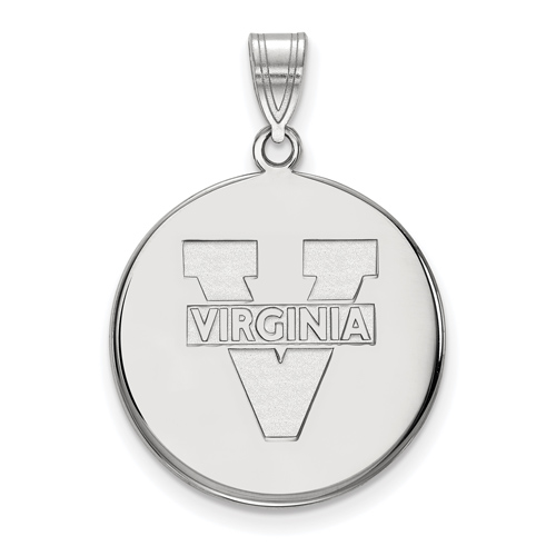 14kt White Gold 3/4in University of Virginia Disc Pendant