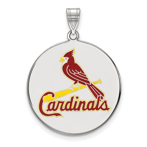 Sterling Silver 1in St. Louis Cardinals Enamel Pendant