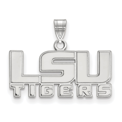 10kt White Gold 1/2in LSU TIGERS Pendant