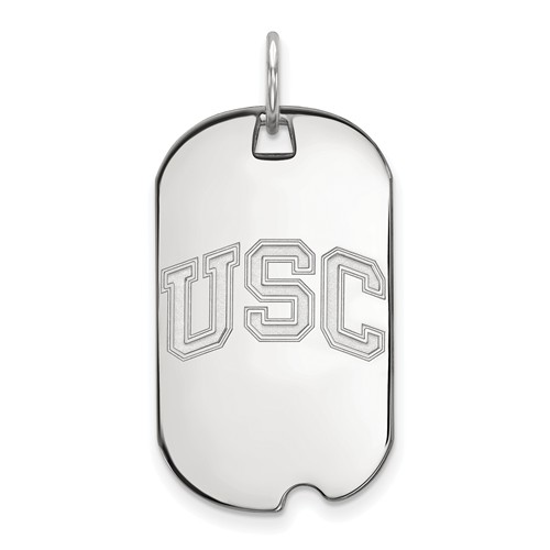 14k White Gold University of Southern California Small Dog Tag
